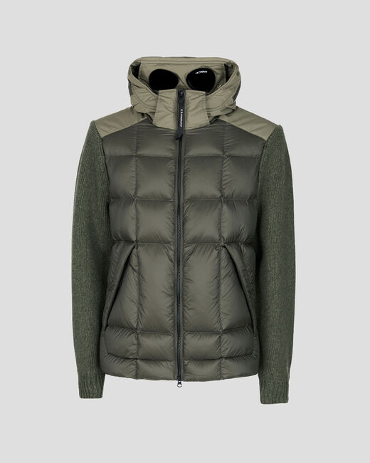 C.P Company Lambswool/Nyl Goggle Jacket Verde Stilmode Maiocchi