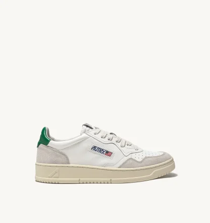 SNEAKERS MEDALIST LOW IN PELLE BIANCA E AMAZON E SUEDE BEIGE LS23
