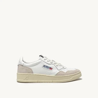 SNEAKERS MEDALIST LOW IN PELLE BIANCA E SUEDE BEIGE