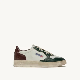 SNEAKERS MEDALIST LOW SUPER VINTAGE IN PELLE BIANCA PINE GROVE E RUM RAISIN