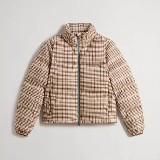 Woolrich Piumino in tessuto a due strati Beige Check