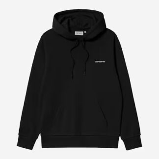 Carhartt WIP Hooded Script Embroidery Sweatshirt Black / White