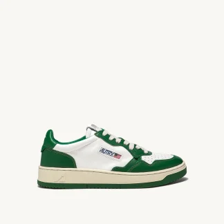 SNEAKERS MEDALIST LOW BICOLOR IN PELLE BIANCA E VERDE