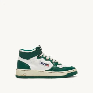 SNEAKERS MEDALIST MID BICOLOR IN PELLE BIANCA E VERDE