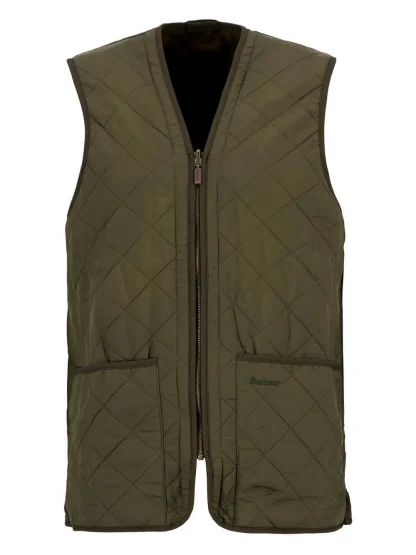 Barbour Gilet trapuntato/fodera con zip Polarquilt olive