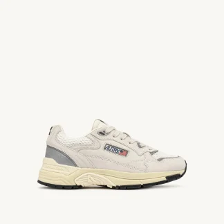 SNEAKERS HYPERWAY IN MESH E SUEDE BIANCO E ARGENTO