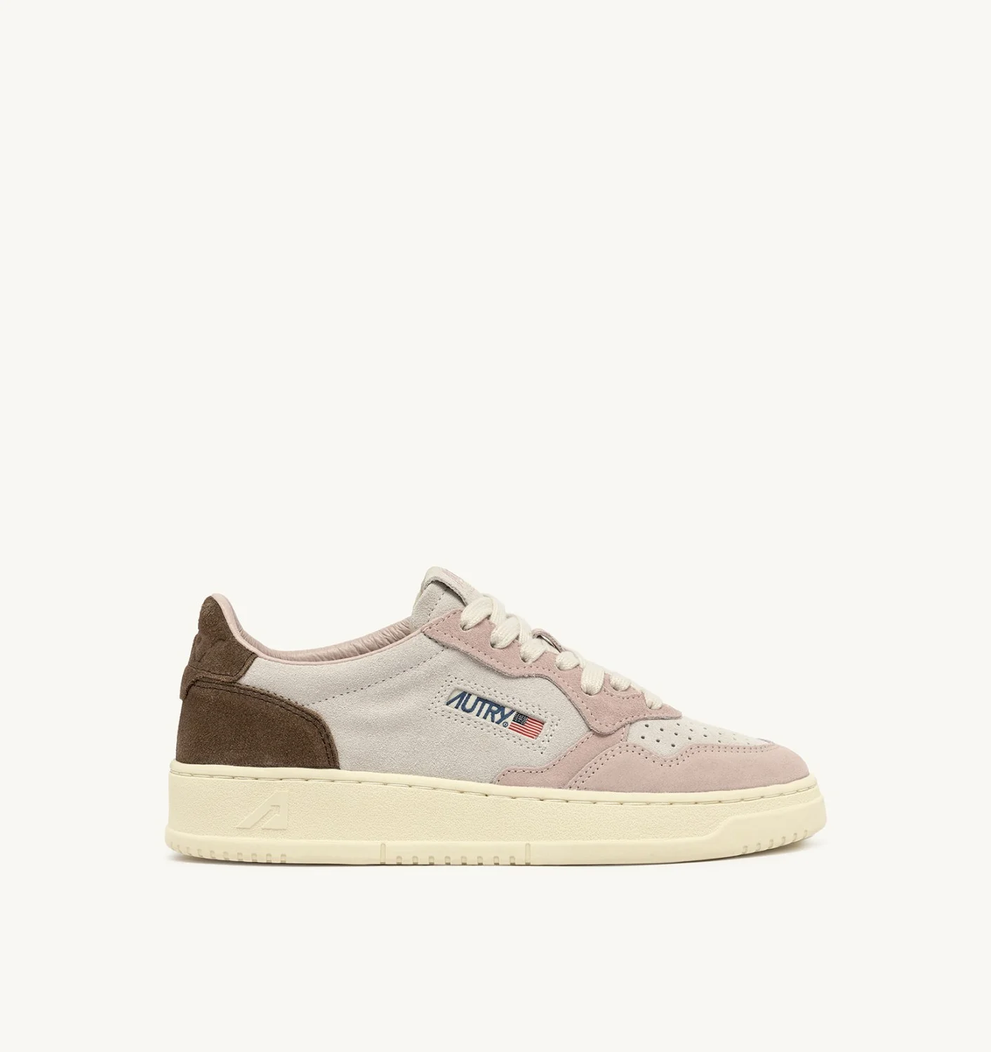 SNEAKERS MEDALIST LOW TRICOLOR IN SUEDE COLORE POWDER E EBONY